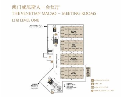 澳门威尼斯人会议厅 迎宾区 A/B/C/D会场图