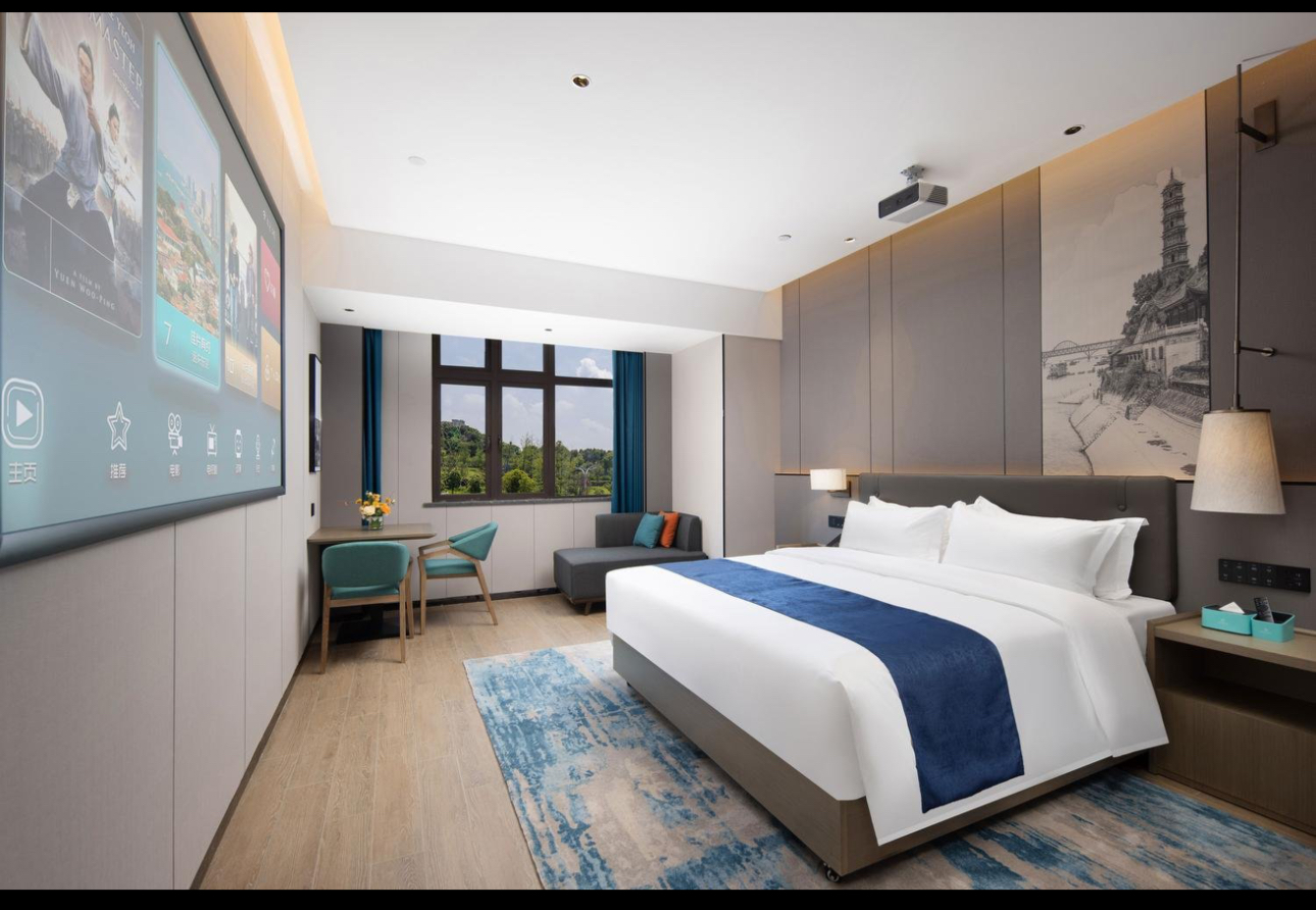 天海柏唐酒店（八里湖市政府店）悦影巨幕投影大床房客房图
