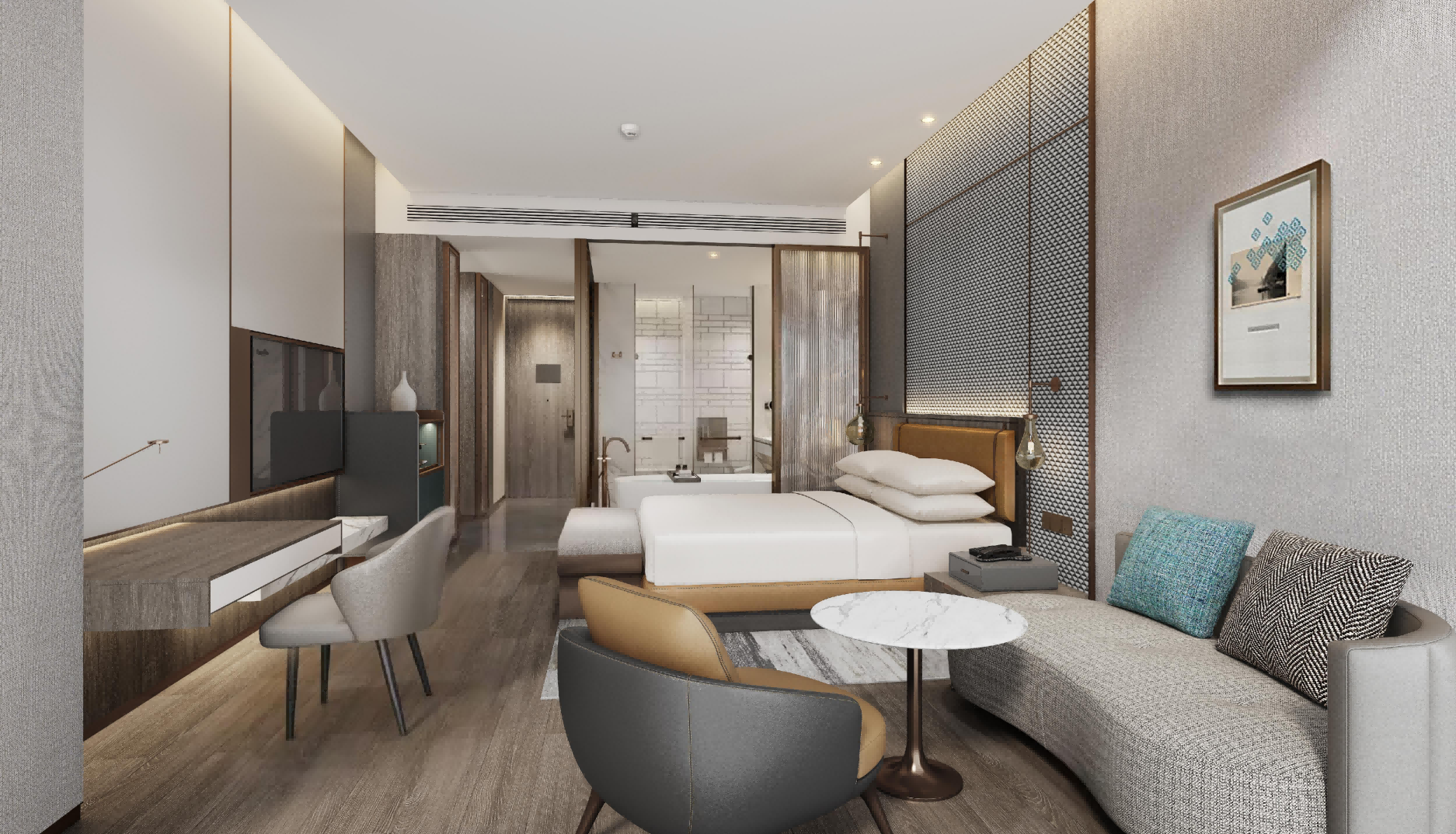 宜昌温德姆至尊酒店云端景观双床房 Ctiy View Twin Bed Room客房图